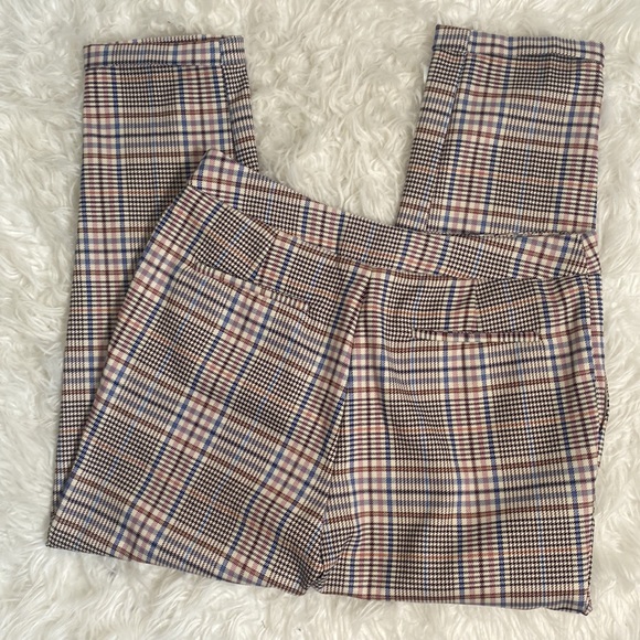 ANTHROPOLOGIE MALCOLM PLAID TAPERED TROUSERS STRAIGHT LEG ROLLED HEM HOUNDSTOOTH - Picture 9 of 13